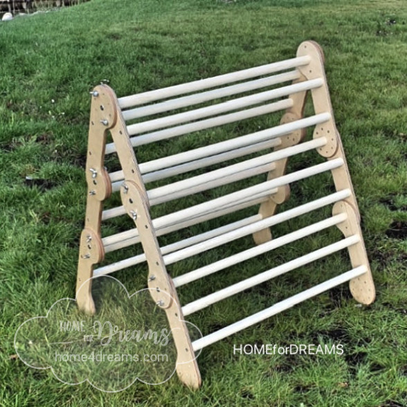 A wooden climber toy