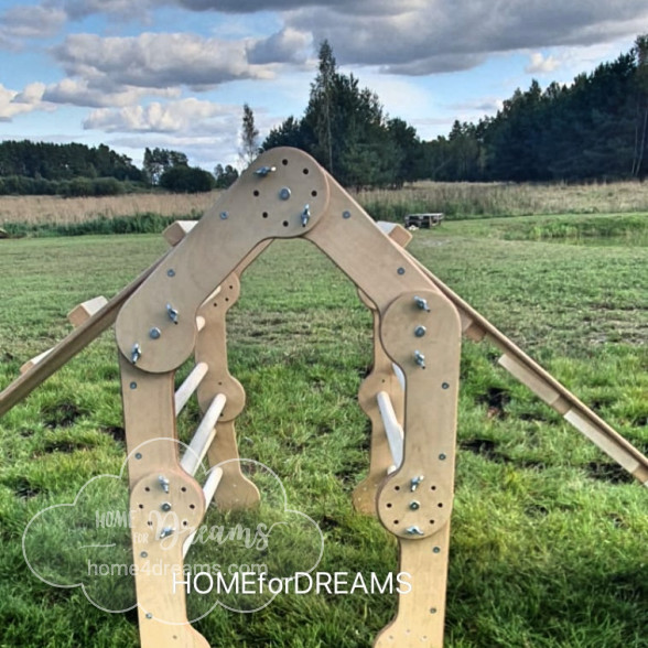 An a-shaped transformable wooden climber