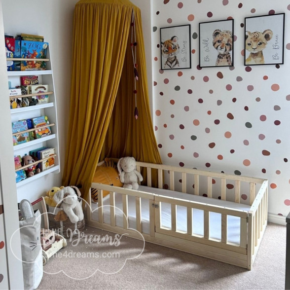 Toddler Floor Bed With Rails And Door H4D-27