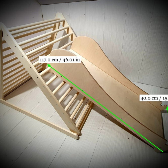 The dimensions of a slide board with side borders