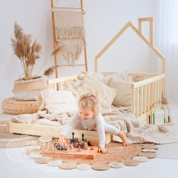 Toddler Floor Bed with Roof H4D-50